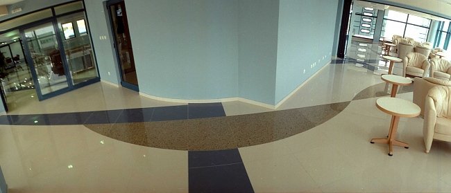 Government VIP entrance, Sofia airport — stone paving